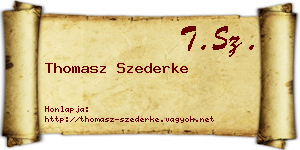 Thomasz Szederke névjegykártya